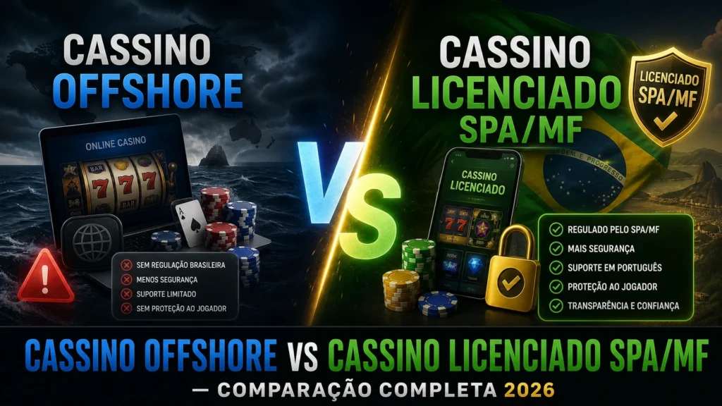 Cassino Offshore vs Cassino Licenciado SPA/MF — Comparação Completa 2026