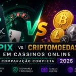 PIX vs Criptomoedas em Cassinos Online — Comparação Completa 2026